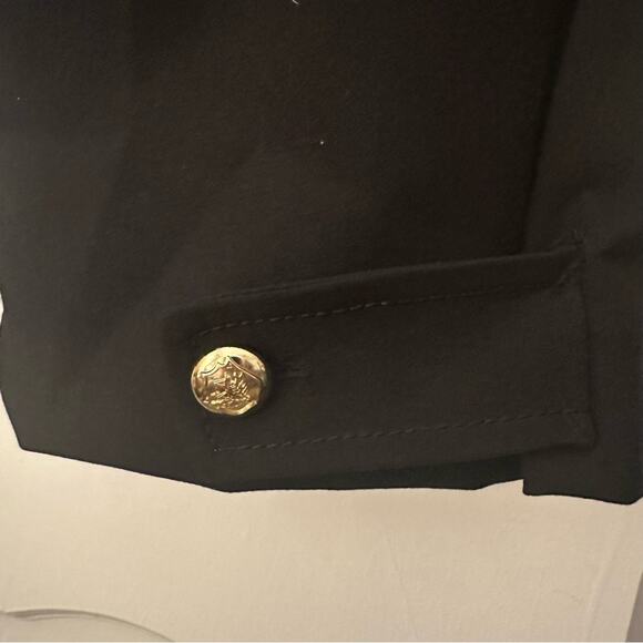 Zara Black Pleated Ankle Trouser, Gold Button on Cuffed Ankle, Size XS, NWT - Picture 5 of 6